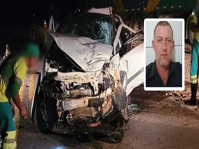 MT Homem morre em grave acidente após batida entre picape e carreta na