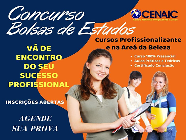 Cenaic Sorriso abre as inscrições para seu Concurso de Bolsa Estudos, para a Área Beleza e Profissionalizante