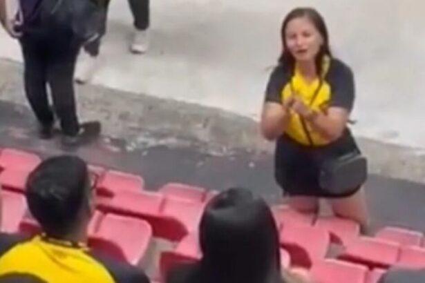 “VOU QUEBRAR SUA CARA!” Mulher flagra marido com suposta amante em jogo do brasileirão e faz barraco; Veja Vídeo