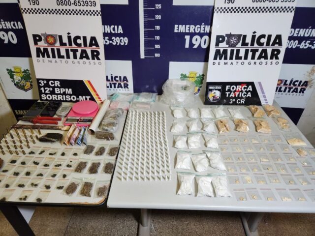 Sorriso: PM apreende quase 2 kg de drogas e causa prejuízo de quase R$ 100 mil ao tráfico