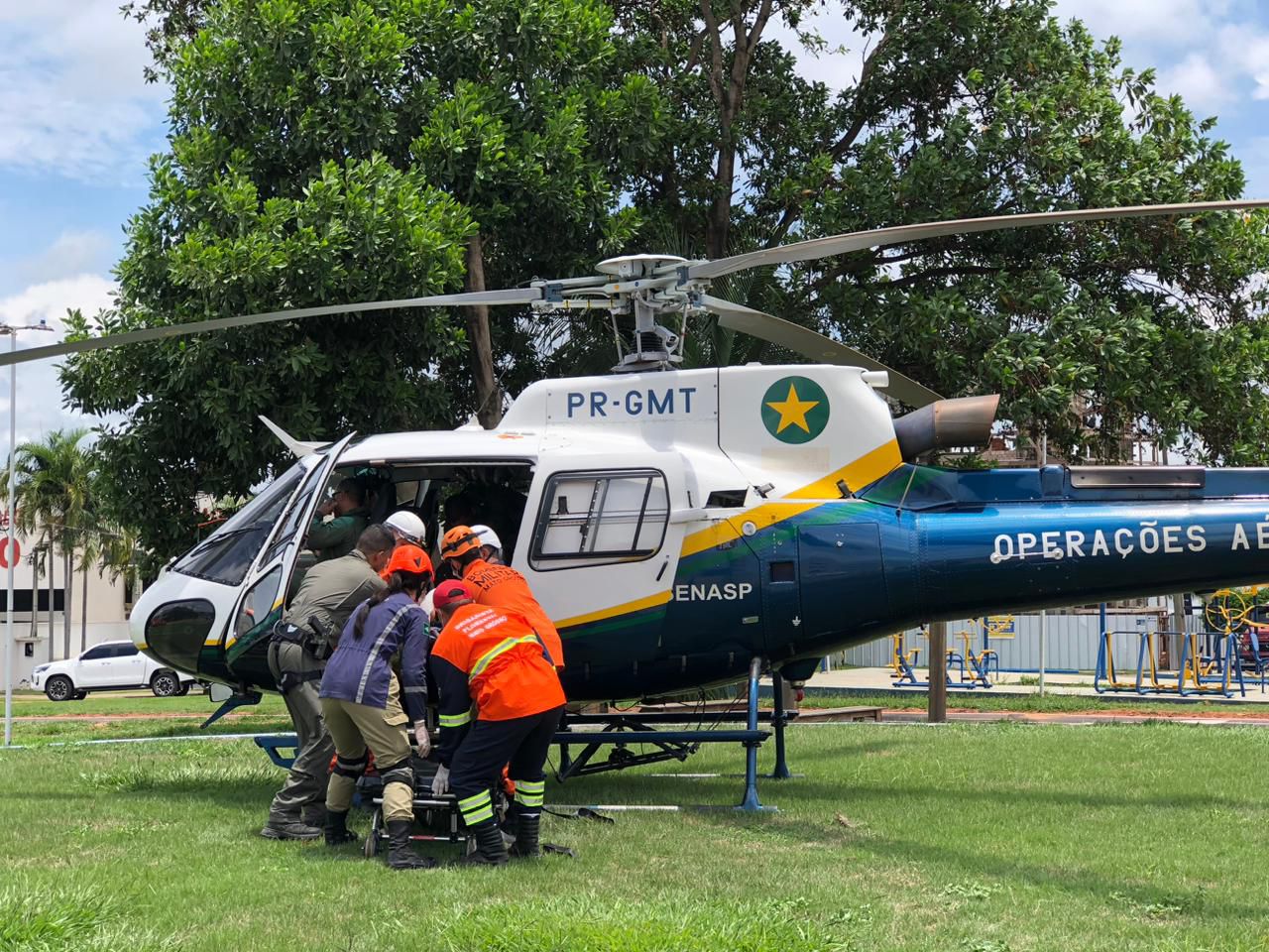 Sorriso: Ciopaer é acionado para resgatar homem que teve perna dilacerada durante trabalho em fazenda, em Boa Esperança do Norte