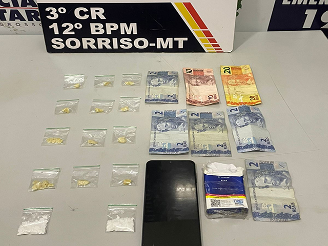 Sorriso: Homem é preso após PM abordá-lo e encontrar drogas em carteira de cigarro