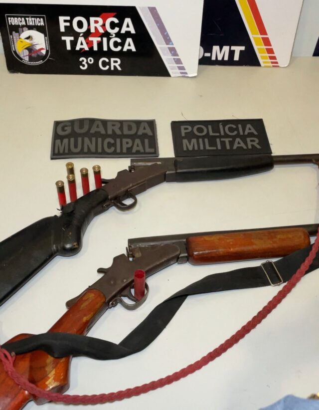 Sorriso: Mulher é presa suspeita de aliciar menores, na Morocó, e um homem também foi preso por desacatar policiais; armas e munições foram apreendidas