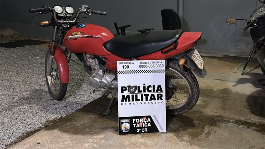 Sorriso: PM recupera moto furtada em março de 2024 e prende suspeito por recepção durante operação