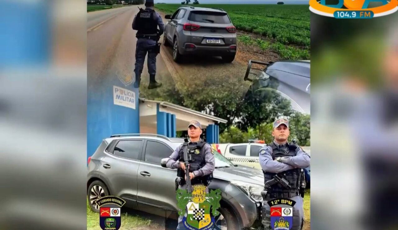 Boa Esperança do Norte: PM recupera carro roubado em São Paulo