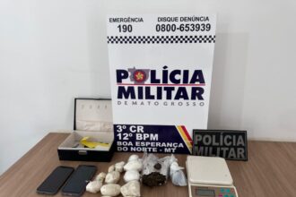 Boa Esperança do Norte: PM prende casal por tráfico e apreende quase 1 kg de drogas