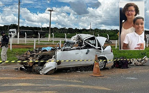 Nova Mutum: Enfermeira e filho de 9 anos morrem ao colidir com traseira de carreta na BR-163