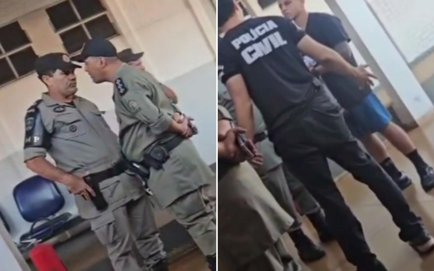 Capitão e Tenente da PM discutem em delegacia por prisão de soldado após denúncia de ex-mulher; PMs devem ser afastados, determina Justiça