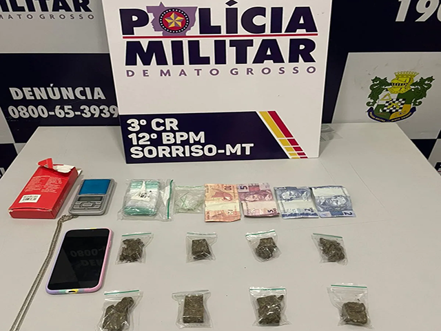 Sorriso: PM apreende adolescente por tráfico de drogas no São Mateus