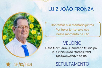 Sorriso: Morre Luiz João Fronza, um dos primeiros servidores do município