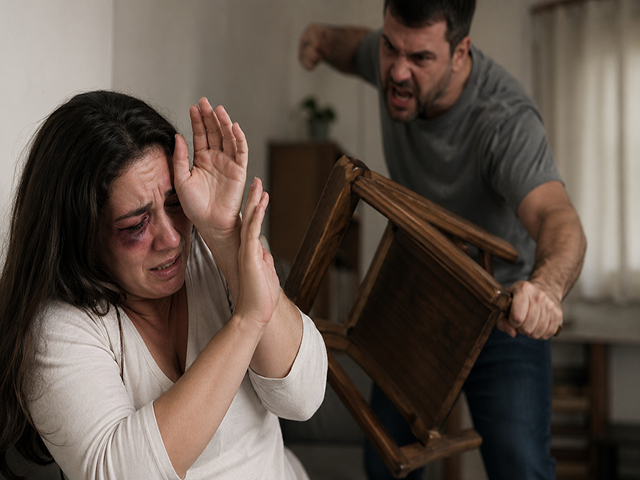 Sorriso: Homem tenta enforcar esposa que dá cadeirada nele; Casal está em processo de separação