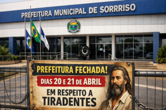 Sorriso: Prefeitura não trabalha dias 20 e 21 de abril em respeito ao feriado de Tiradentes