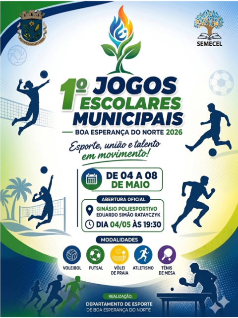 Boa Esperança do Norte realiza 1º Jogos Escolares Municipais a partir de 4 de maio