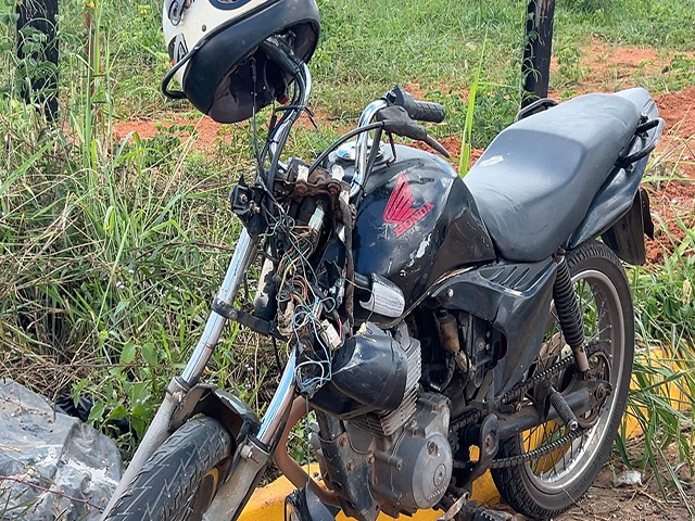 Sorriso: Motociclista é socorrido após acidente moto e caminhão na Noemia Dalmolin
