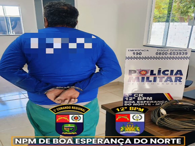 Boa Esperança do Norte: Foragido é preso após furtar extensão de casa na madrugada