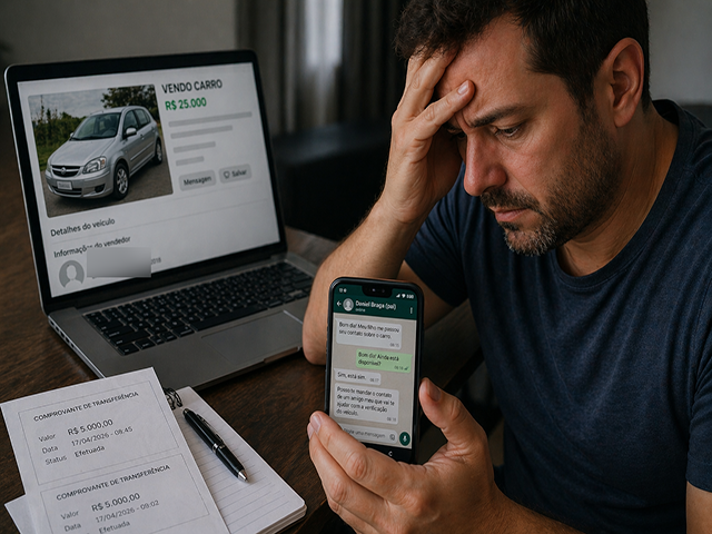 Sorriso: Homem perde R$ 10 mil após cair em golpe na compra de veículo pelo Facebook