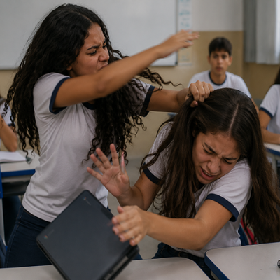 Ipiranga do Norte: Estudante bate na coleguinha dentro da sala por causa de um abraço negado