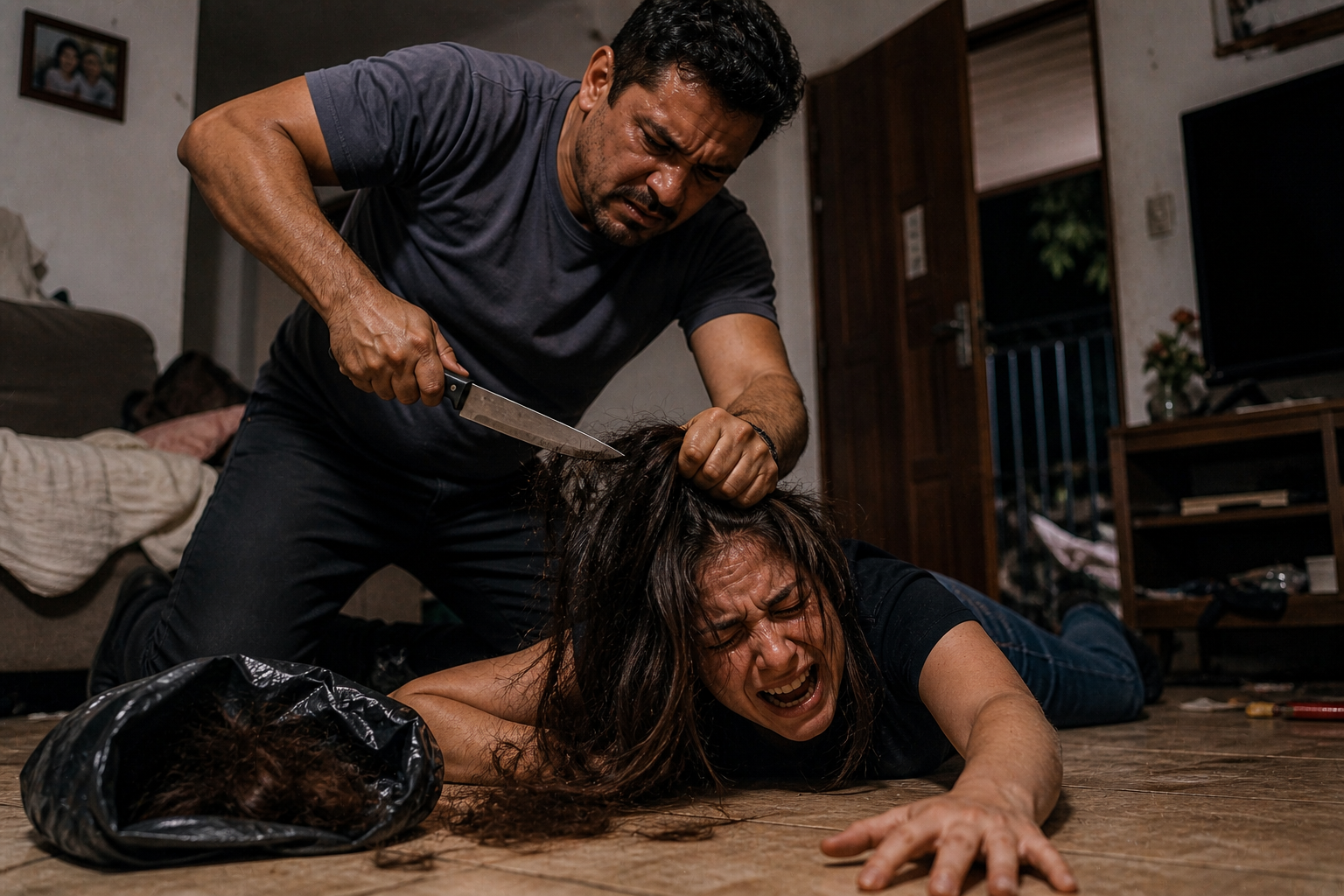 Sorriso: Covarde não aceita separação, invade casa, bate em mulher, arrasta vítima pelos cabelos e ainda corta cabelos com faca